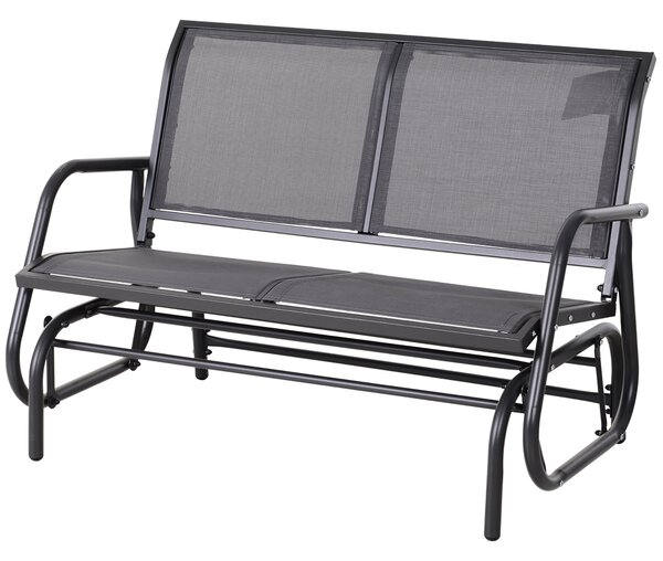 Outsunny Zahradní Houpací Lavice pro 2 Osoby s Houpacím Mechanismem, Vyrobená z Kovové Konstrukce, Nosnost až 200 kg, Zahradní Nábytek pro Zahradu, Te