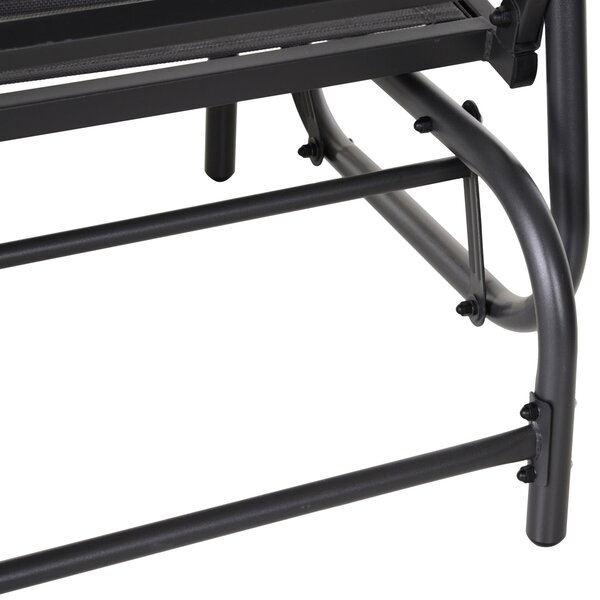 Outsunny Zahradní Houpací Lavice pro 2 Osoby s Houpacím Mechanismem, Vyrobená z Kovové Konstrukce, Nosnost až 200 kg, Zahradní Nábytek pro Zahradu, Te
