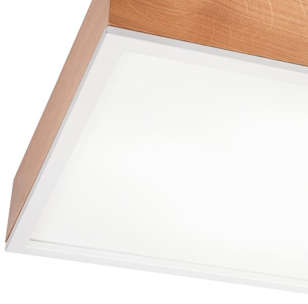 Stropní svítidlo OAK SQUARE 4xE27/15W/230V 48x48 cm dub/bílá