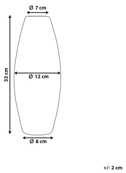 Dekorativní váza ARPAD Kamenina 33 cm Stříbrná