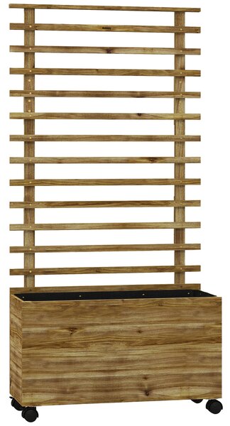 Zvýšený květinový záhon Outsunny s trellicí a kolečky 76x30x155cm | Aosom