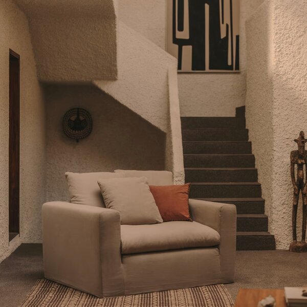 Hnědý bavlněný povlak na polštář Kave Home Satol 45 x 45 cm