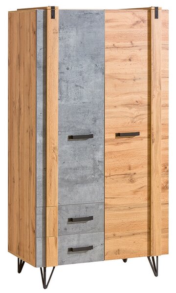 Dolmar Šatní skříň Lofter 1 dub wotan/beton