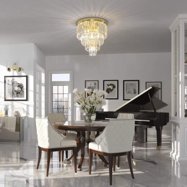 Brilagi - LED Křišťálové stropní svítidlo MOZART 5xE14/40W/230V zlatá
