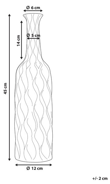 Dekorativní váza BASSANIA Kamenina 45 cm Stříbrná