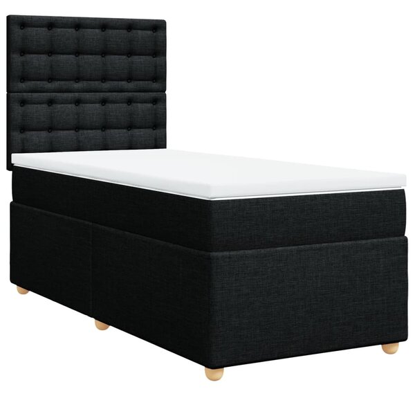 Box spring postel s matrací černá 90x190 cm textil 3293451