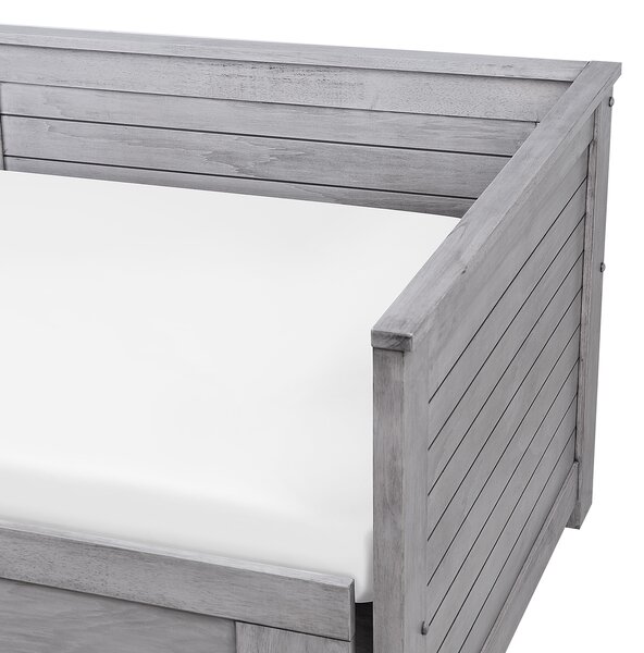 Postel s úložnými zásuvkami Dřevo CAHORS 90 x 200 cm Šedá