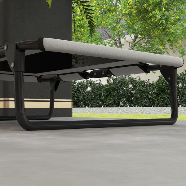 PawHut Vyvýšená Skládací Postel pro Psy - Outdoor Běžecká Postel s Prodyšným Síťovým Designem pro Malé a Střední Psy, Světle Šedá Oxford 75 x 51 x 18