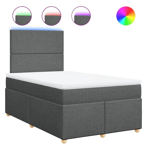 Box spring postel s matrací tmavě šedá 120x190 cm textil 3293513