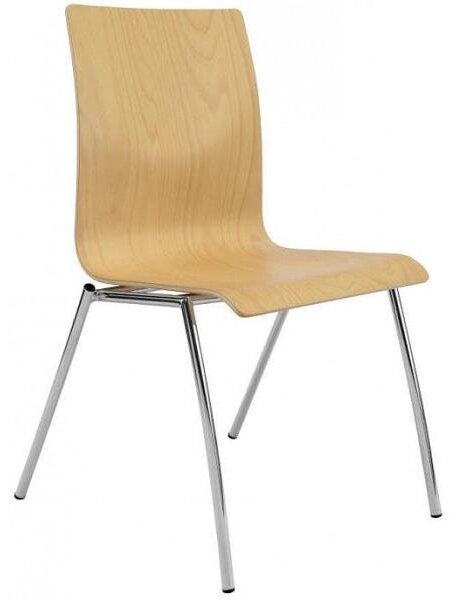 Konferenční židle IBIS dřevěná s chromovanou konstrukcí