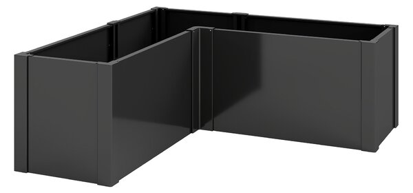 Outsunny L‑tvarovaný vyvýšený záhon z pozinkované oceli – odolný rohový květináč pro terasu a zahradu, 150 × 150 × 55 cm | Aosom