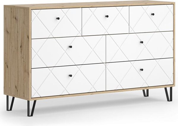 Kredenc Vicco Nizza Řemeslný dub 140.2 x 82.6 cm se 7 zásuvkami, Model 57500