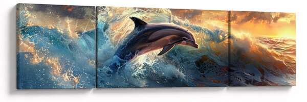 Obraz - Delfín, ilustrace (170x50 cm)