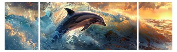 Obraz - Delfín, ilustrace (170x50 cm)