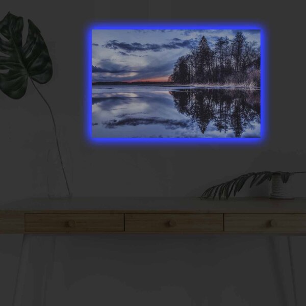 Wallity Obraz s LED osvětlením JEZERO 13 45 x 70 cm