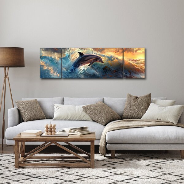 Obraz - Delfín, ilustrace (170x50 cm)