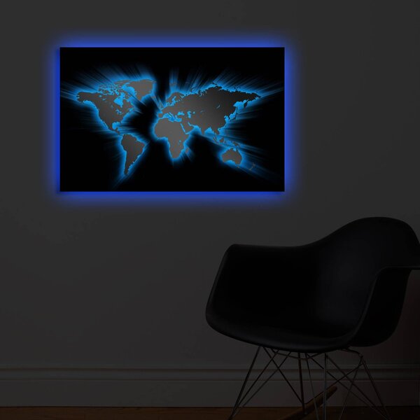 Wallity Obraz s LED osvětlením OBRYSY MAPY 35 45 x 70 cm