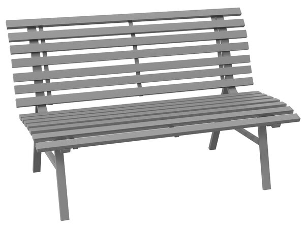 Outsunny zahradní lavice pro 2 osoby z hliníku, odolná proti povětrnostním vlivům, zahradní nábytek odolný proti UV záření s designem žaluzií, parková