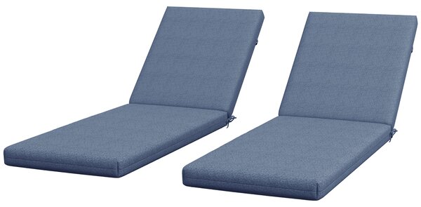 Outsunny Set 2 dvou matrací pro lehátka se stahovacími popruhy do zahrady, rozměry 190,5L x 58,4W x 7H cm, modrá | Aosom