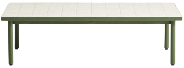 Kave Home Bílo-zelený zahradní stolek Maurina 122 x 61 cm