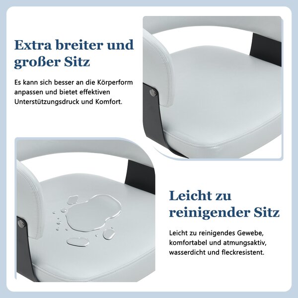 Sada dvou jídelních židlí, styl mid-century, s područkami, umělá kůže (šedá)