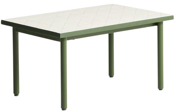Kave Home Bílo-zelený zahradní stolek Maurina 81 x 51 cm