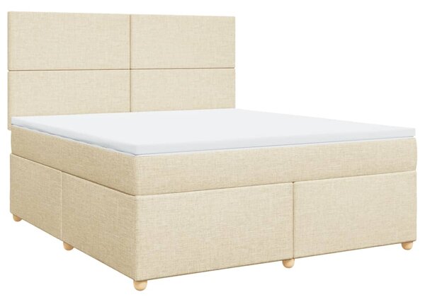 Box spring postel s matrací krémová 180x200 cm textil 3293657