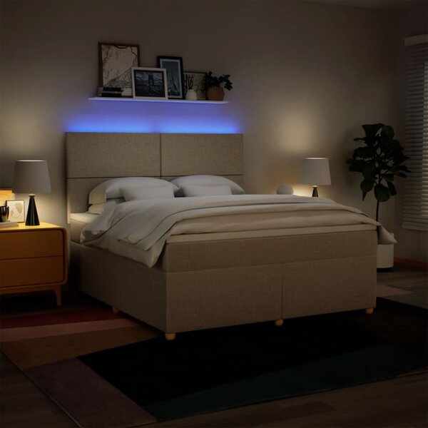 Box spring postel s matrací krémová 180x200 cm textil 3293657