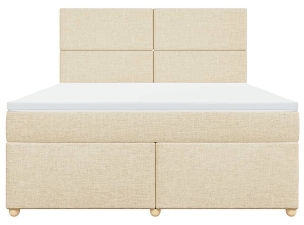 Box spring postel s matrací krémová 180x200 cm textil 3293657
