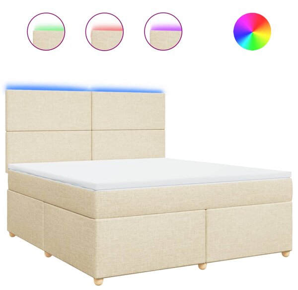 Box spring postel s matrací krémová 180x200 cm textil 3293657