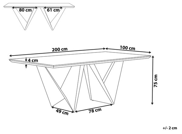 Jídelní stůl SINTRA Tmavě hnědá 200 cm 100 cm