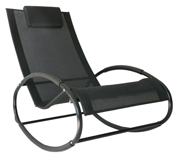 Houpací křeslo Outsunny s nulovou gravitací, ergonomické houpací křeslo s polstrováním a prodyšnou tkaninou pro použití uvnitř a venku, šedé, 105x62x8