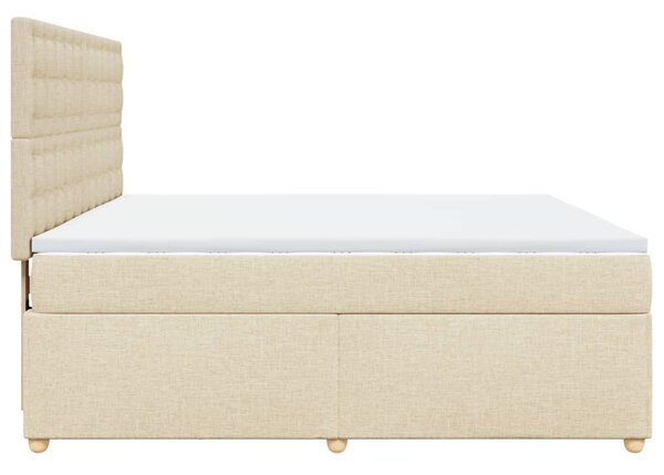 Box spring postel s matrací krémová 180x200 cm textil 3293678