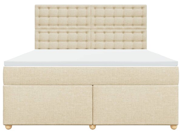 Box spring postel s matrací krémová 180x200 cm textil 3293678