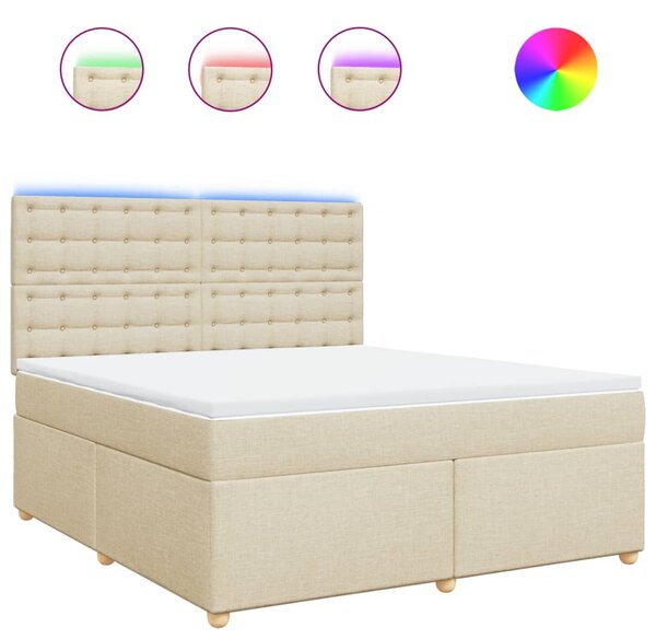 Box spring postel s matrací krémová 180x200 cm textil 3293678