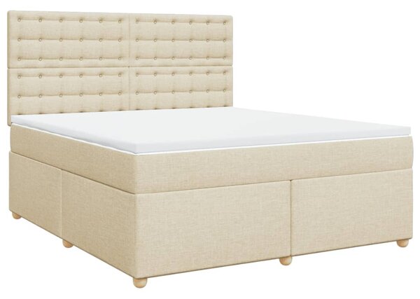 Box spring postel s matrací krémová 180x200 cm textil 3293678