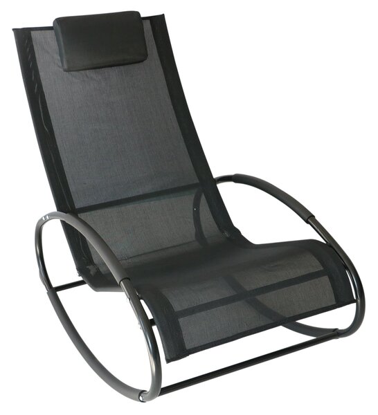 Houpací křeslo Outsunny s nulovou gravitací, ergonomické houpací křeslo s polstrováním a prodyšnou tkaninou pro použití uvnitř a venku, šedé, 105x62x8