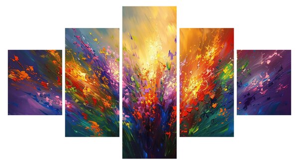 Obraz - Abstrakce květin (125x70 cm)