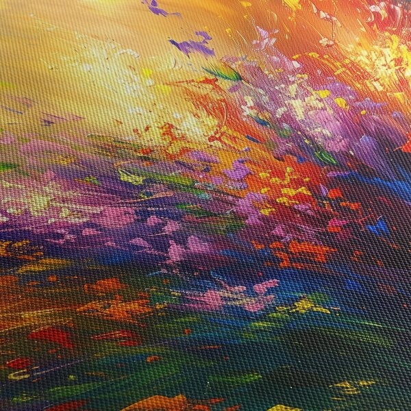 Obraz - Abstrakce květin (170x50 cm)