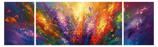 Obraz - Abstrakce květin (170x50 cm)