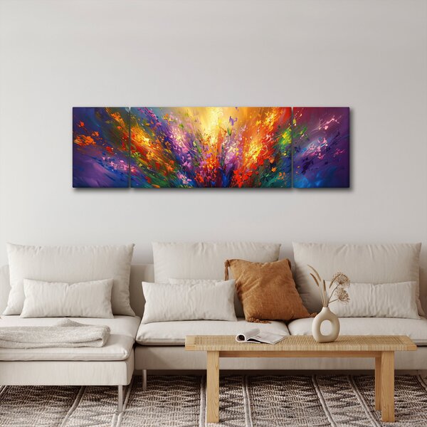 Obraz - Abstrakce květin (170x50 cm)