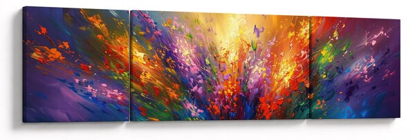 Obraz - Abstrakce květin (170x50 cm)