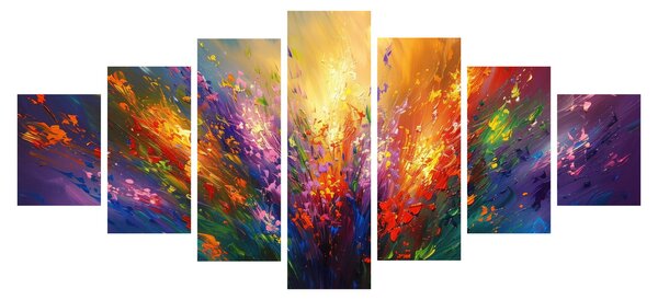 Obraz - Abstrakce květin (210x100 cm)