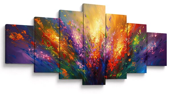 Obraz - Abstrakce květin (210x100 cm)