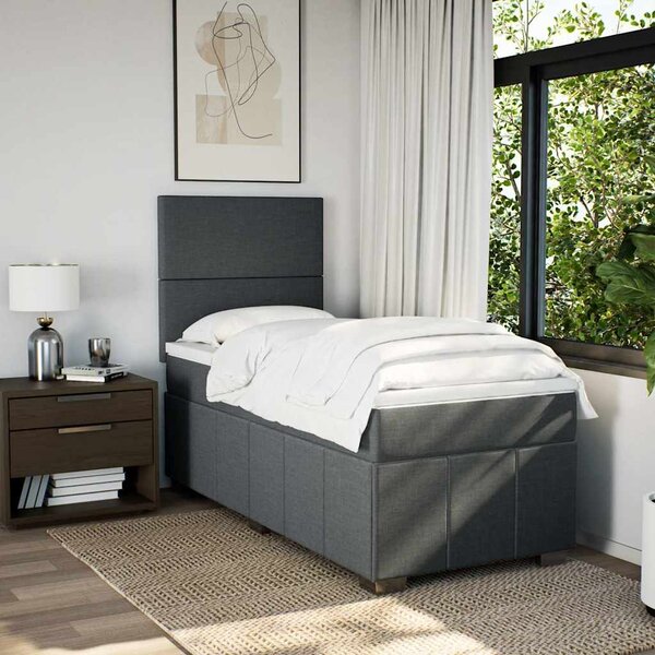 Box spring postel s matrací tmavě šedá 80 x 200 cm textil 3293789