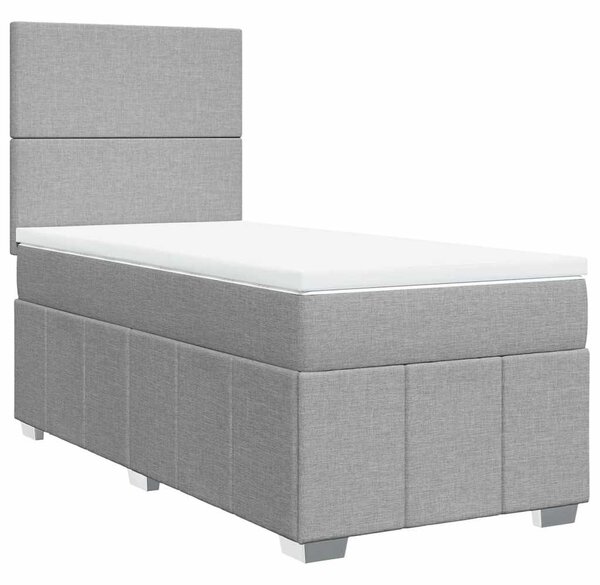 Box spring postel s matrací světle šedá 80 x 200 cm textil 3293788
