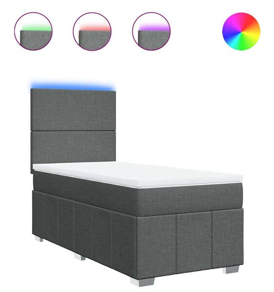 Box spring postel s matrací tmavě šedá 80 x 200 cm textil 3293789
