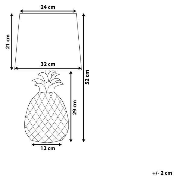 Stolní lampa PINEAPPLE Keramika Zlatá