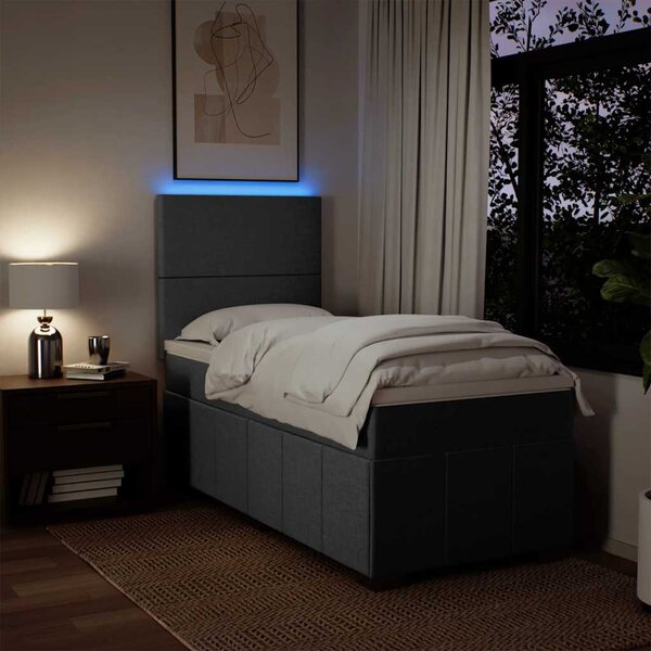 Box spring postel s matrací tmavě šedá 80 x 200 cm textil 3293789