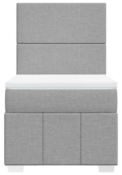 Box spring postel s matrací světle šedá 80 x 200 cm textil 3293788